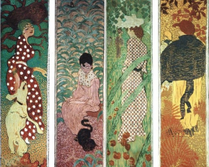 1890-1891 Pierre Bonnard, Femmes au jardin, 4 panneaux